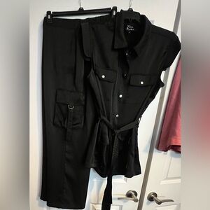 Nina Parker 2 piece black pants suit. Pants are cargo and dope as heck